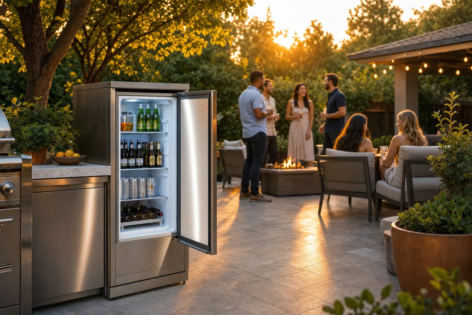 Freestanding Outdoor Refrigerator Placement Ideas