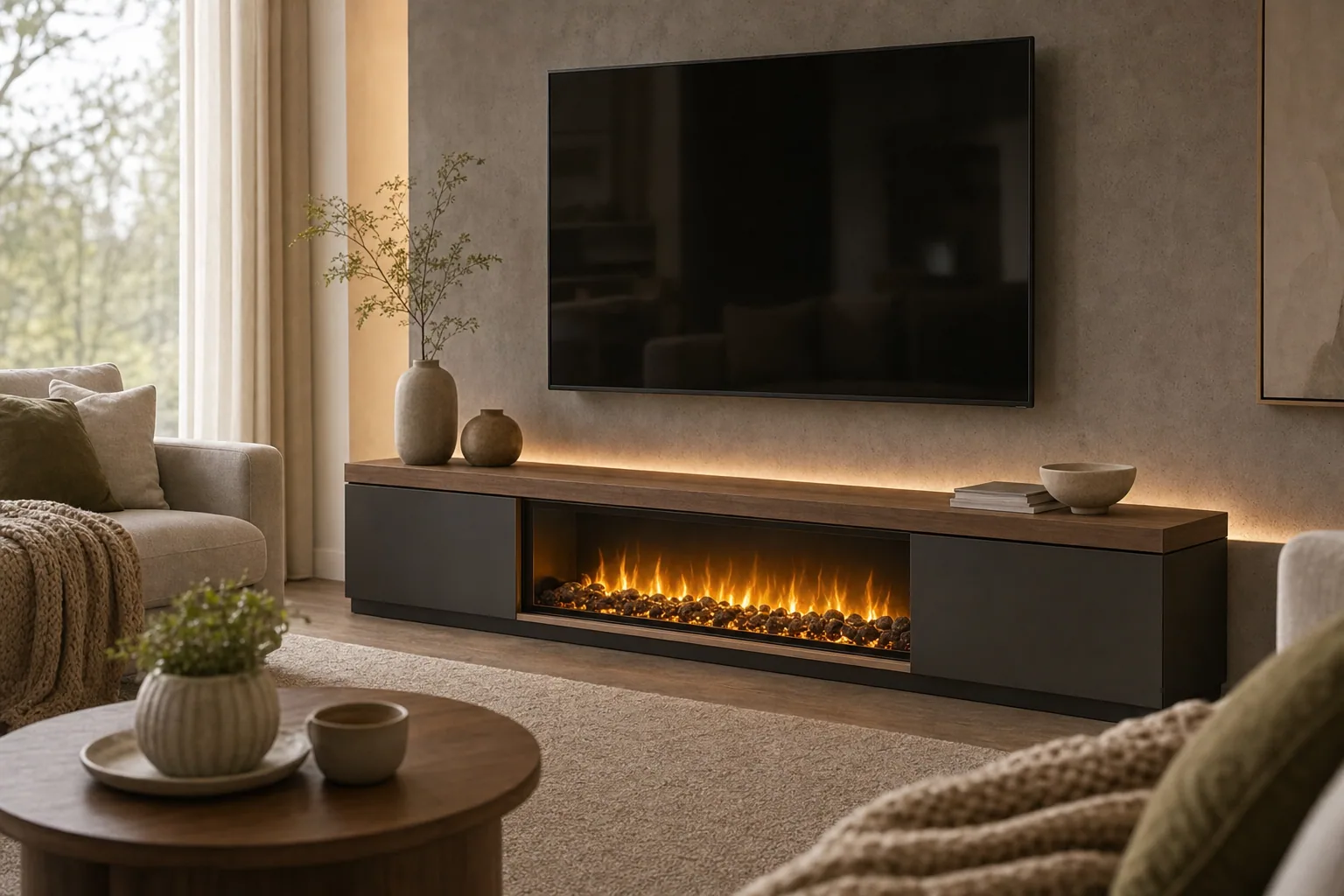 Fireplace TV Stands for Modern Living Rooms