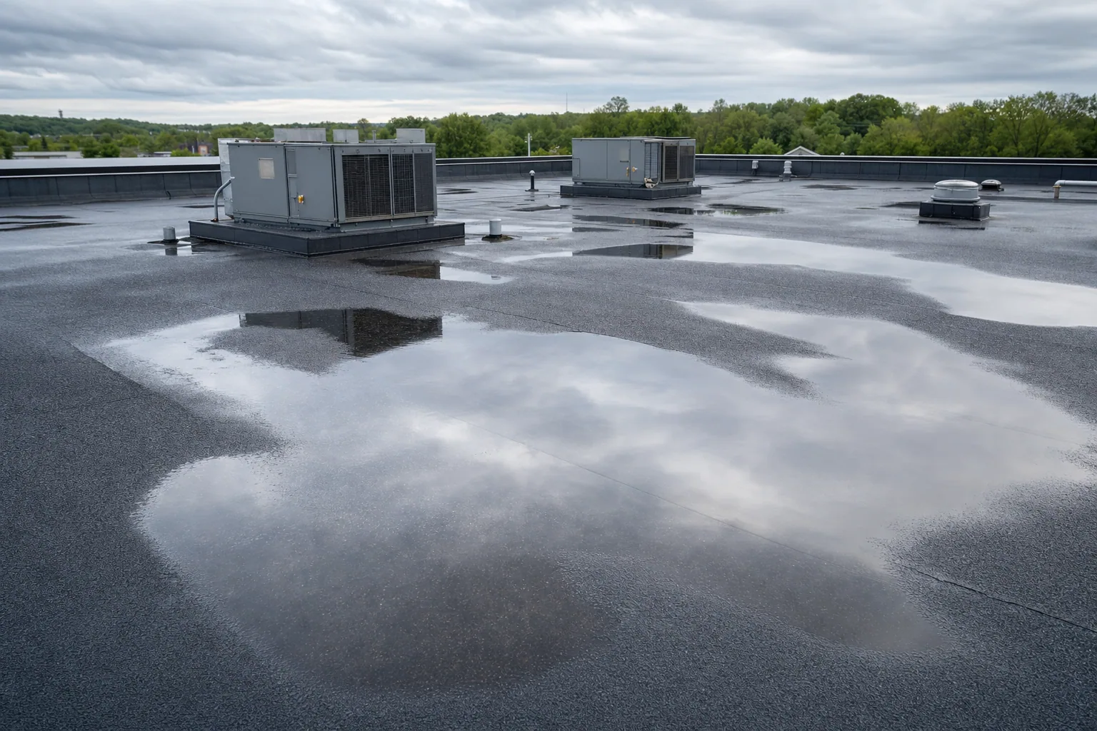 Standing Water on Flat Roof: Causes and Fixes